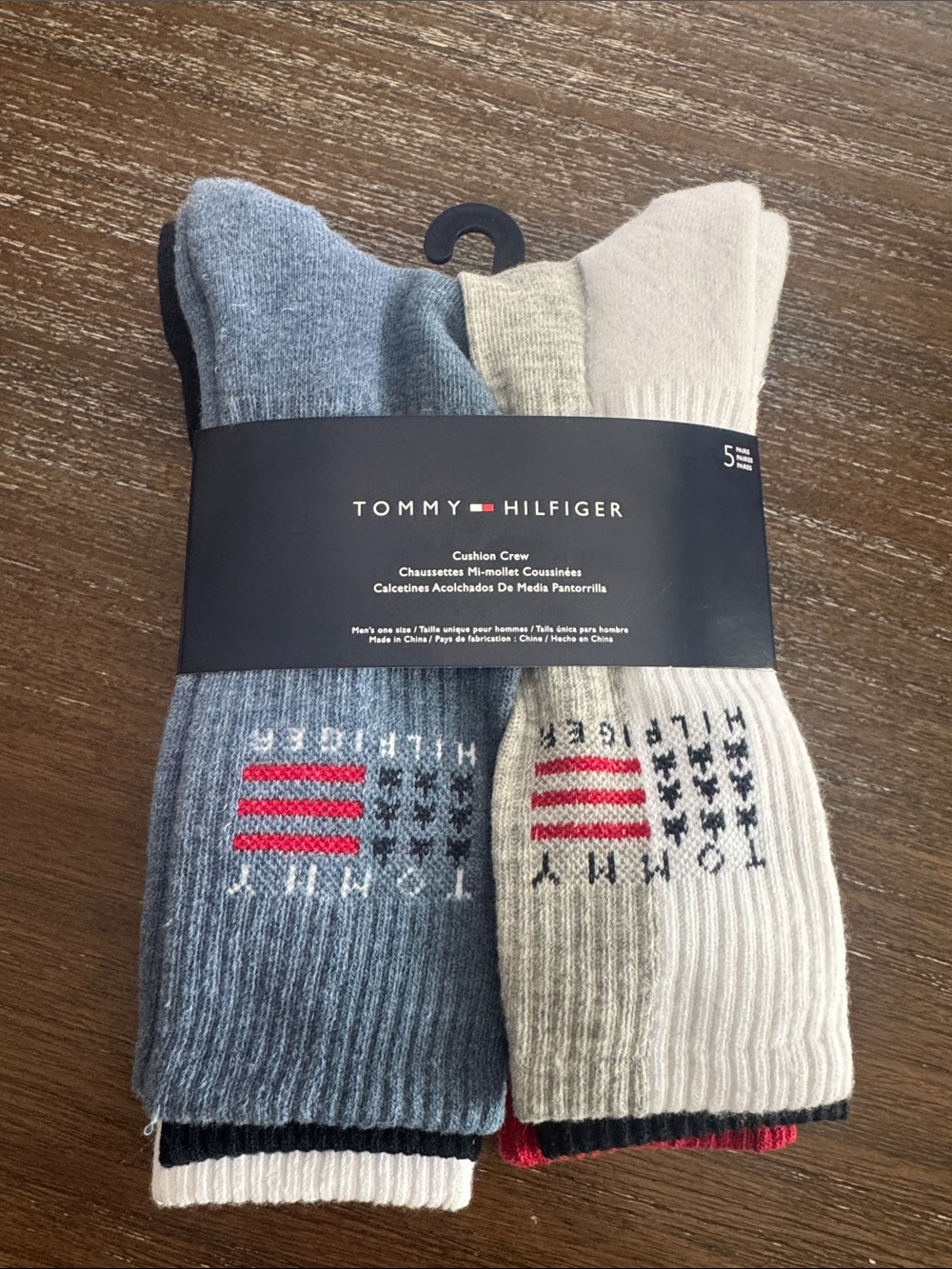 Tommy Hilfiger Men’s Multi-Color Crew Socks -5 Pairs